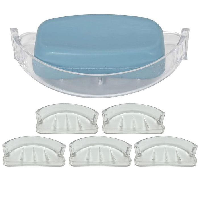 5 Pc Soap Dish Replacement Recessed Wall Holder Bar Saver Tray Bath Shower Rack