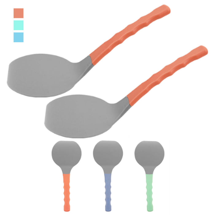 2 Pc Flexible Spatula Silicone Turner Pancake Flip Heat Resistant Kitchen