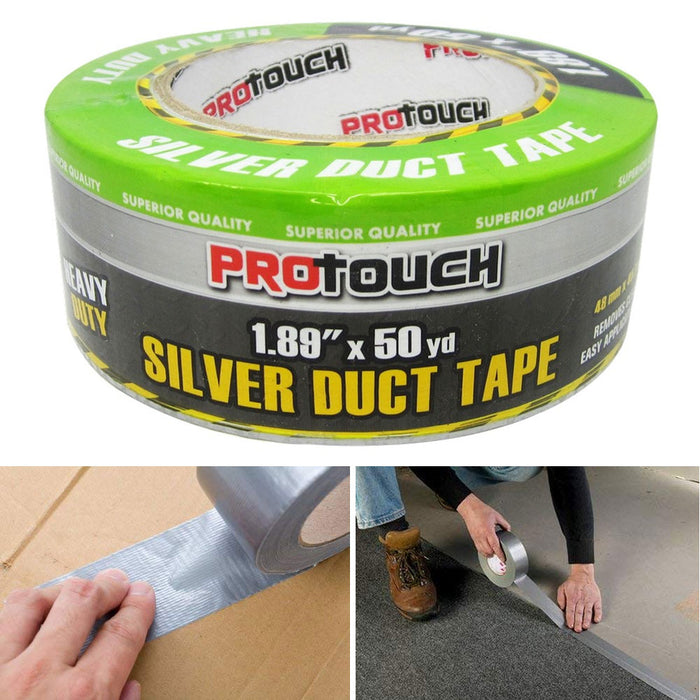 1 Heavy Duty Silver Duct Tape Roll 1.89"x50 Yards Adhesive Sealing Boxes Packing
