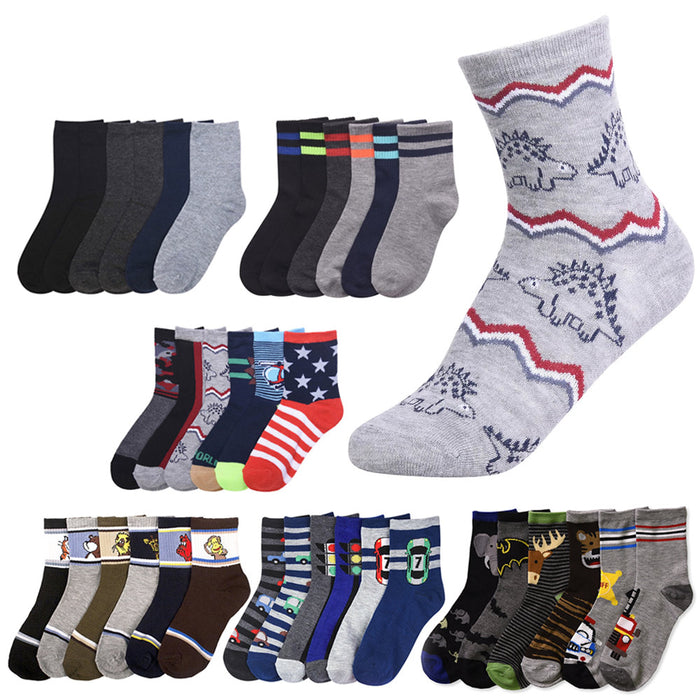 12 Pairs Assorted Boys Socks Size Ages 6-8 Years Kids Casual Sport Wholesale Lot