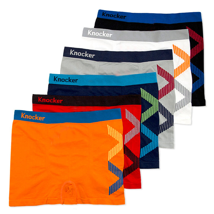 6 Boxer Briefs Mens Seamless Shorts Athletic Underwear Knocker Spandex One Sz