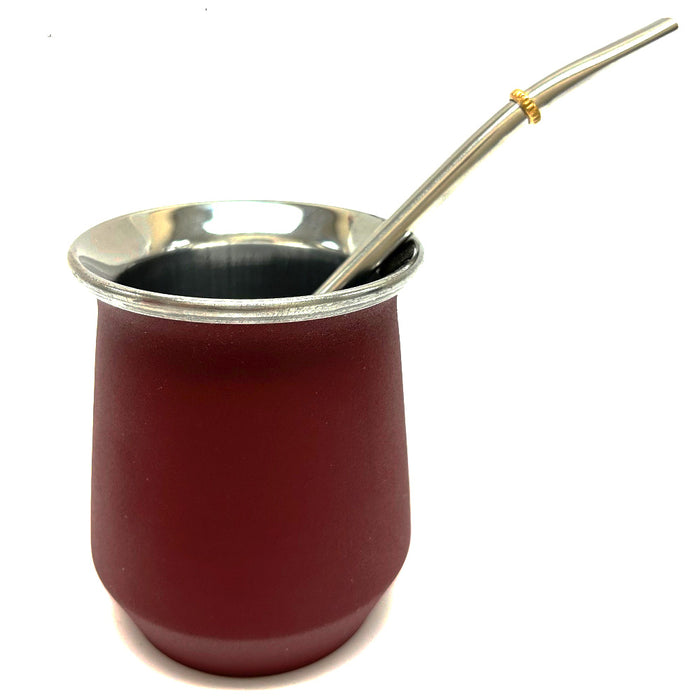 Argentina Yerba Mate Cup Tea Gourd Stainless Steel Bombilla Straw Set Kit Bgdy