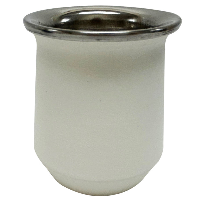 White Argentine Mate Tea Cup Double Wall Bombilla Straw Set Stainless Steel Gourd