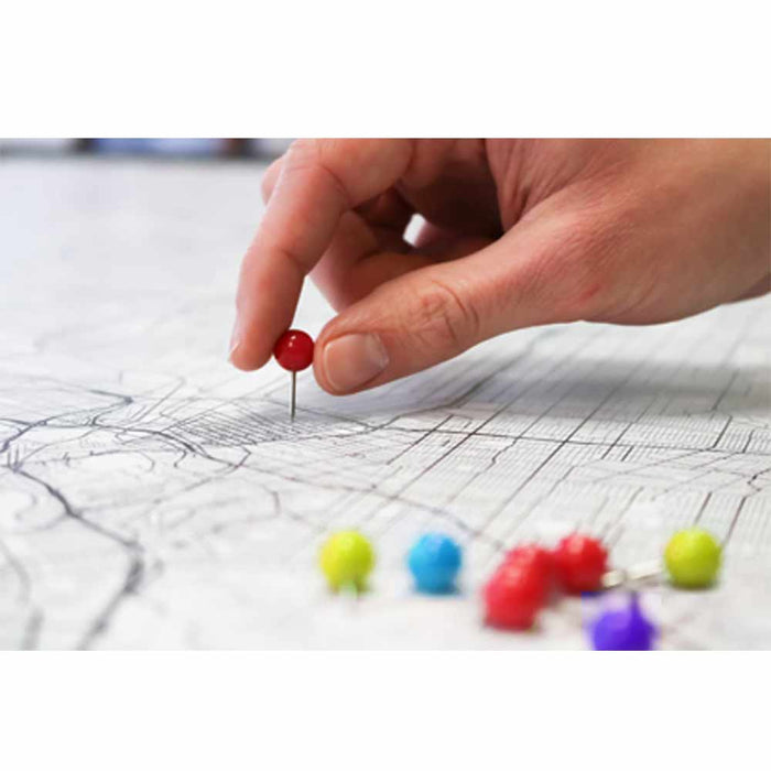 480 Push Pins Map Tacks 3/8" Round Plastic Head Stainless Point Multicolor Board