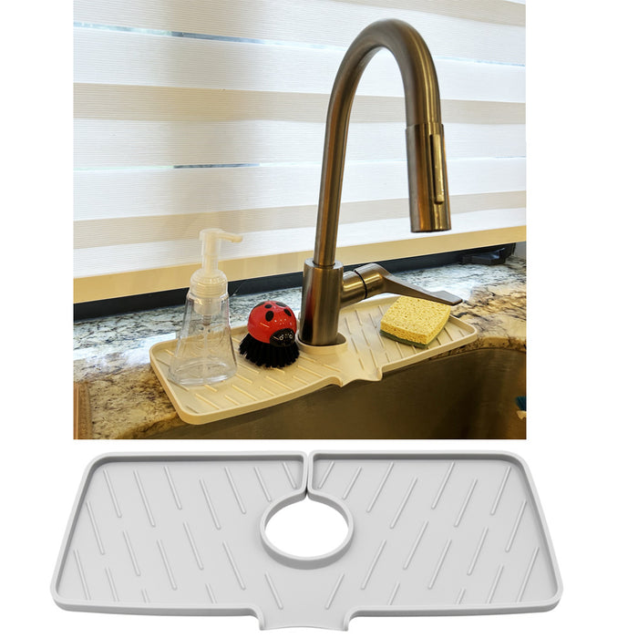 1 Silicone Faucet Drain Mat Drip Catcher Tray Kitchen Sink Splash Guard Slip Pad