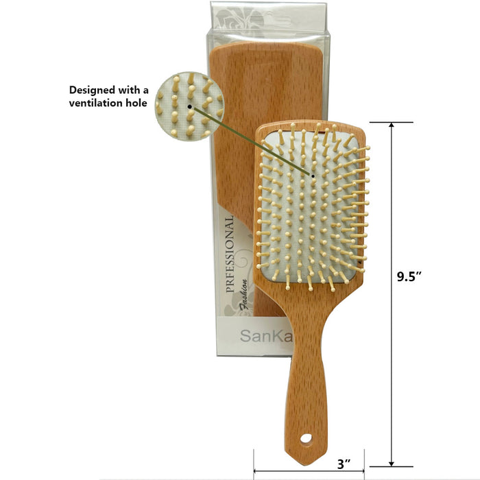 2 Paddle Hair Brushes Scalp Massaging Detangling Comb Men Women All Types 9.5"L