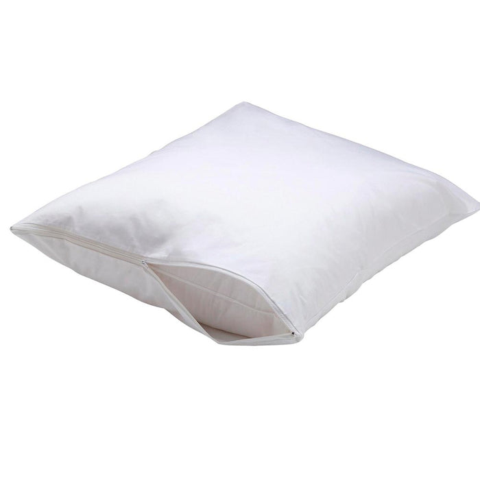 12 X Zippered Pillow Protector Cover Case Premium Vinyl Waterproof Bedding White
