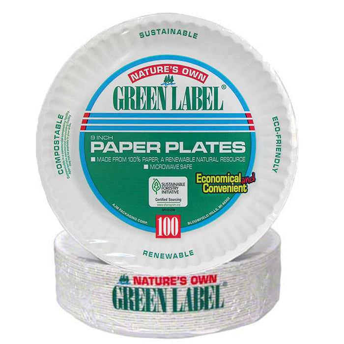 200Ct 9" White Round Paper Plates Lightweight Party Dinnerware Tableware Party