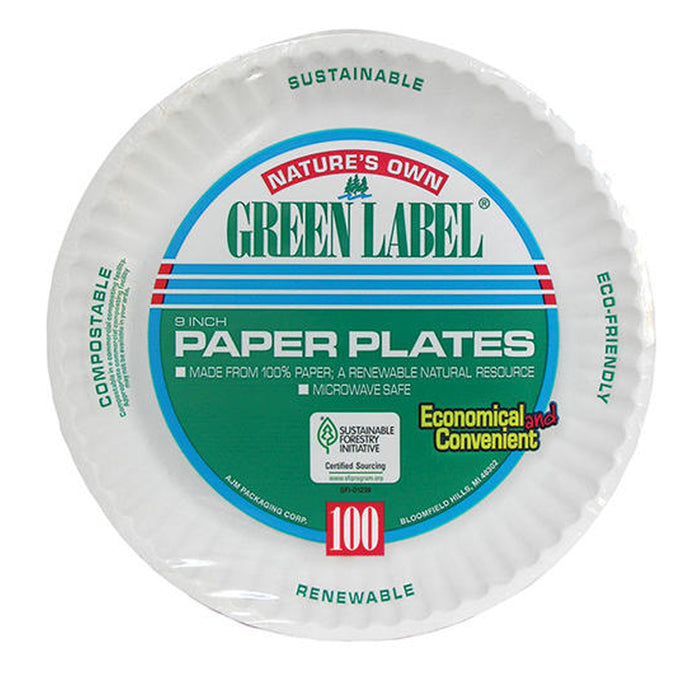 200Ct 9" White Round Paper Plates Lightweight Party Dinnerware Tableware Party