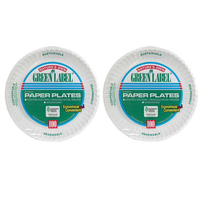 200Ct 9" White Round Paper Plates Lightweight Party Dinnerware Tableware Party