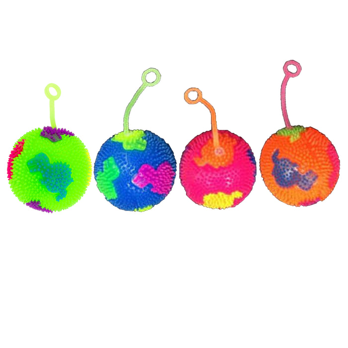 12 Light up Ball Bouncy Balls Kids Adult 3" Sensory Stress Yoto Flashing Squeaky