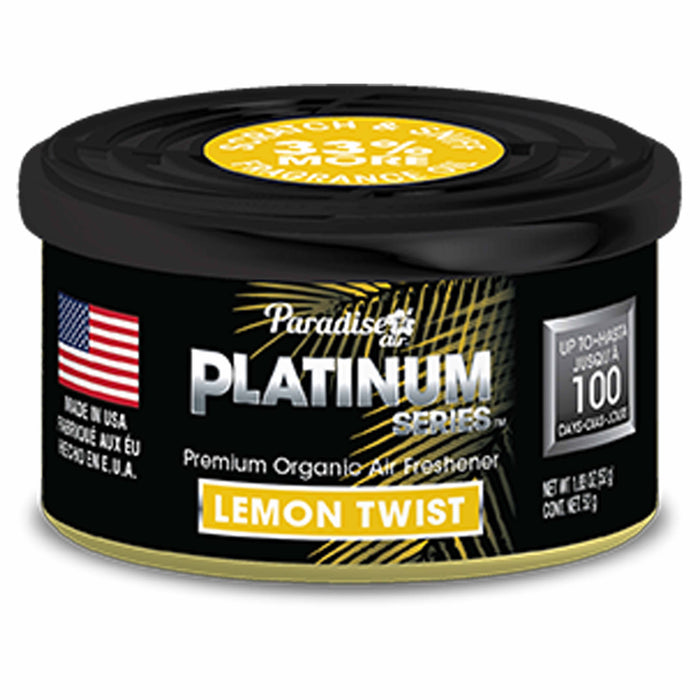 2 Paradise Platinum Organic Air Freshener Fiber Can Lasting Scent Lemon Twist