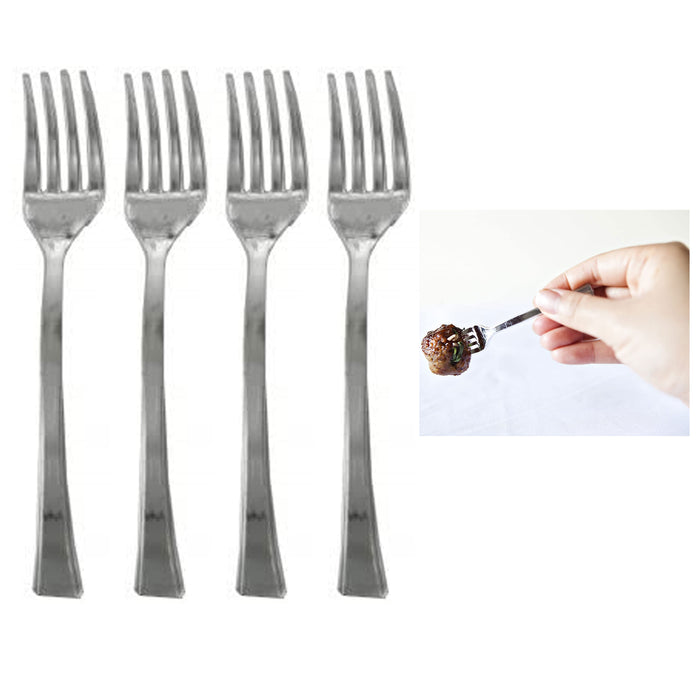 320 Disposable Mini Forks Appetizer Dessert Short Tableware Utensil Party Silver