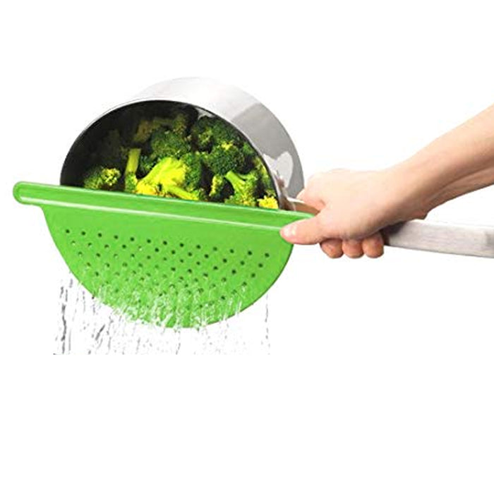 1 Pc Pot Pan Drainer Pasta Noodle Strainer Colander Sieve Filter Handle Kitchen