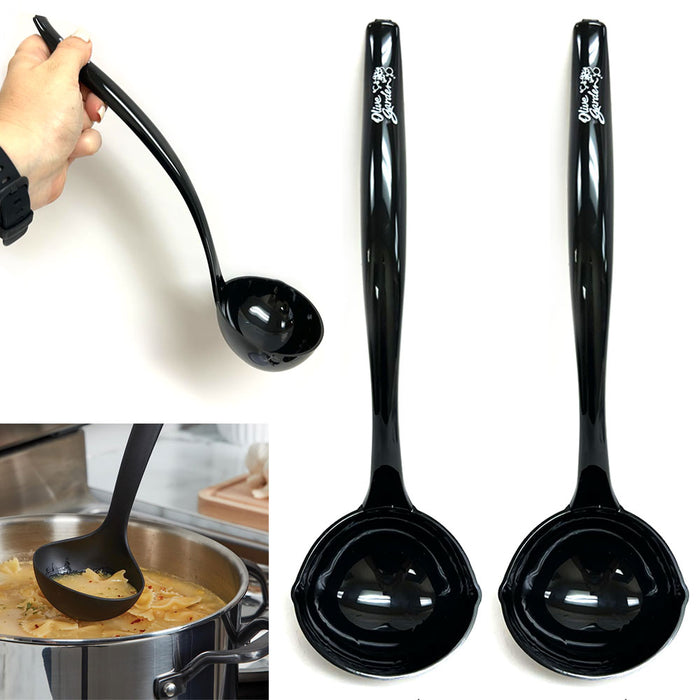 2 Pc Plastic Serving Spoon Ladle Utensil Kitchen 11" Mixing Soup Stews Catering