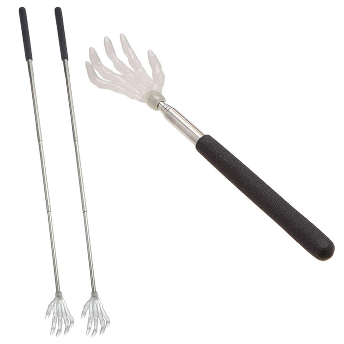 2 Pc Claw Telescopic Glow In The Dark Back Scratcher Long Reach Massager 22.5"