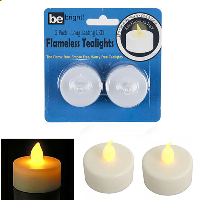 8 Flameless Tea Light Candles Christmas LED Flickering Battery Operated Tealight