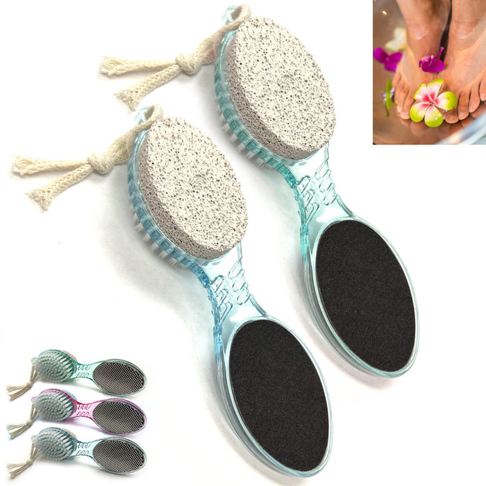 4 In 1 Foot Care Stone Callus Brush Pumice Scrubber Pedicure Exfoliate Remover