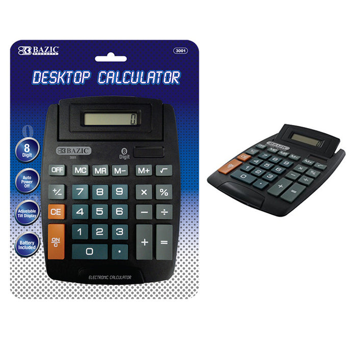 Large Jumbo Calculator Big Button 8-Digit Desktop Math Display Solar Battery New