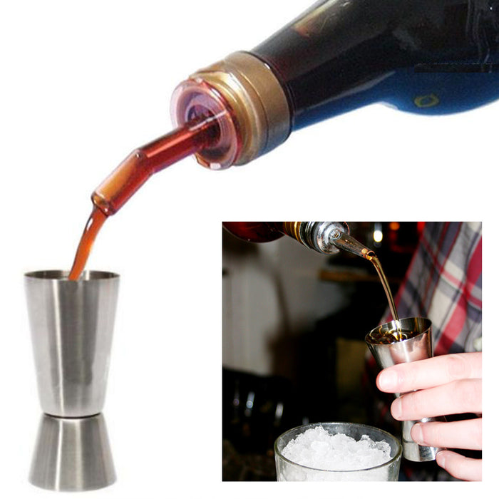 2 Pc Stainless Steel Jigger  Set Double Cocktail Measure Mixing Drinks Bar Shots