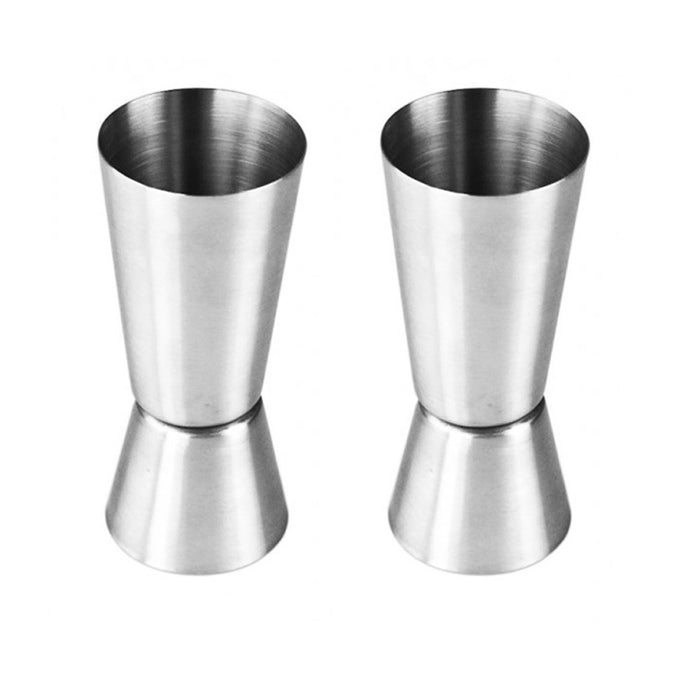 2 Pc Stainless Steel Jigger  Set Double Cocktail Measure Mixing Drinks Bar Shots