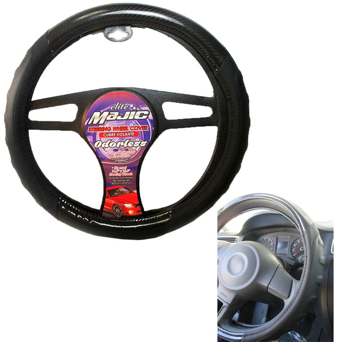 Universal Steering Wheel Cover Car Truck Black Graphite Odorless Auto 15 New $$