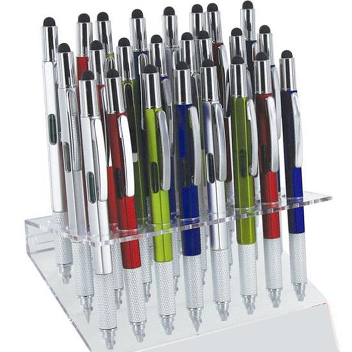 4 Pc Precision Pen 5-In-1 Stylus Level Screwdriver Ruler Fluid Architect Colors