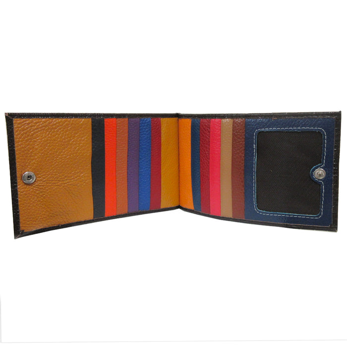 Men Women Genuine Leather Crocodile Head Wallet Dark Brown Multi Card Organizer