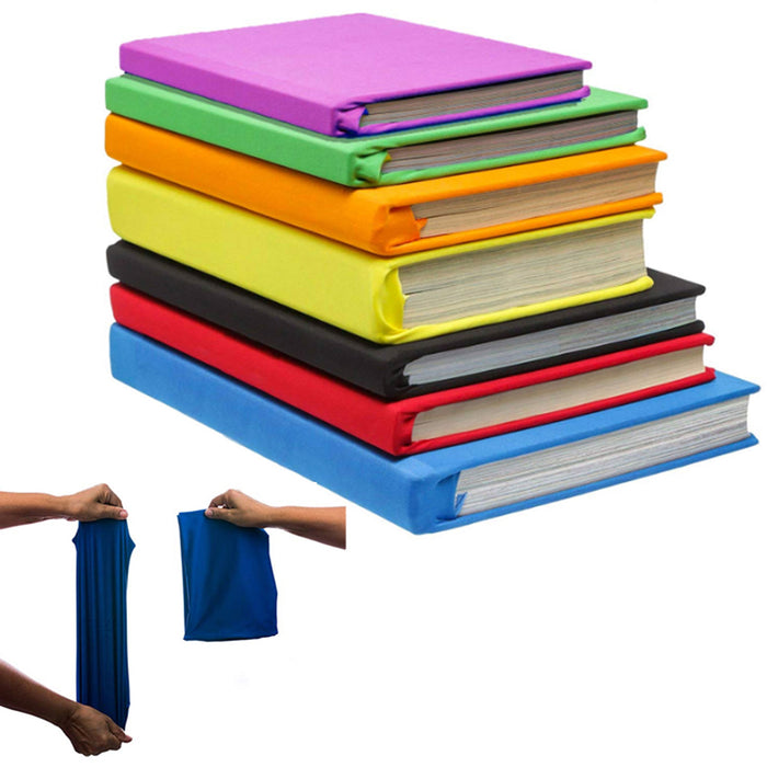 10 Stretchable Book Covers Fabric Hardcover Textbooks Washable Reusable Colorful