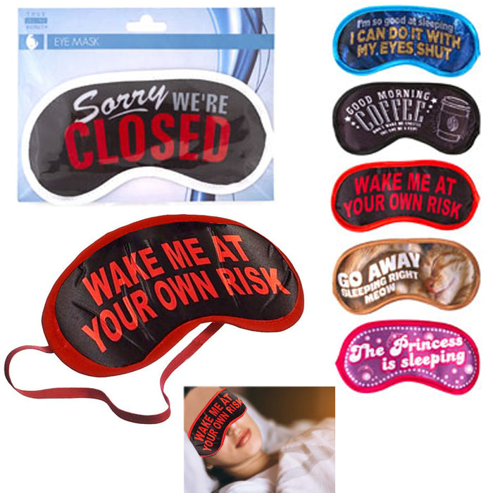 2 Pc Sleeping Eye Mask Silk Blindfold Cover Shade Rest Sleep Aid Funny Gag Gift