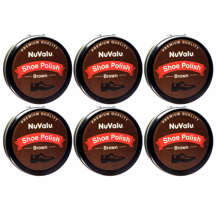 6 Premium Shoe Polish Brown Stain Wax Paste Leather Boot Purse Cream Care Shine