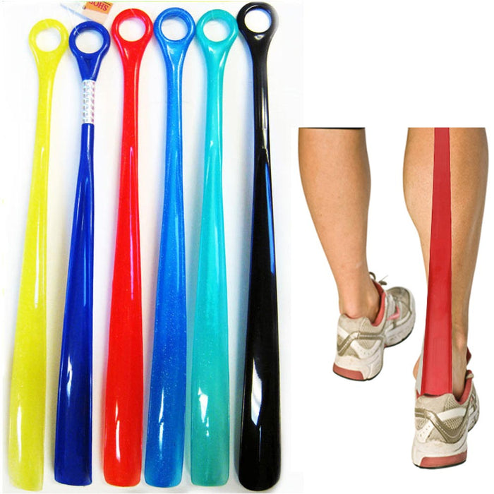 2 Plastic Shoehorns 18.5" Extra Long Large Shoe Horn Handle Sturdy Flexible New
