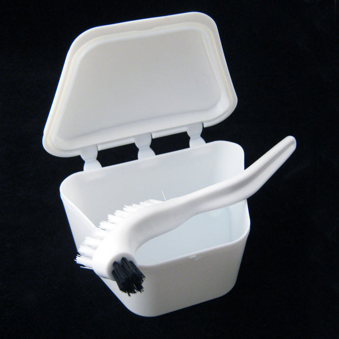Denture Bath Brush Dental Retainer Box Orthodontic Mouth Guard Storage Container