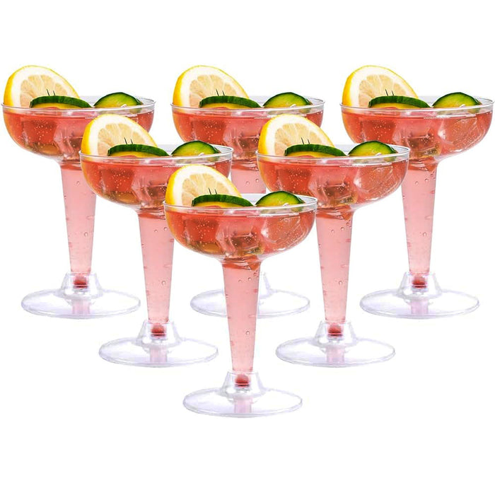 50 Plastic Martini Glasses Disposable Cocktail Wine Champagne Flute Clear 4.5oz