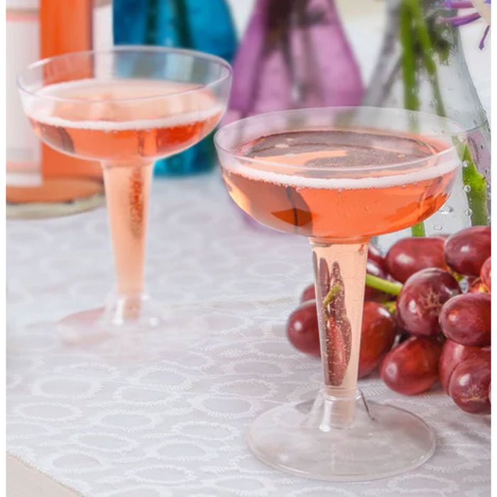 50 Plastic Martini Glasses Disposable Cocktail Wine Champagne Flute Clear 4.5oz