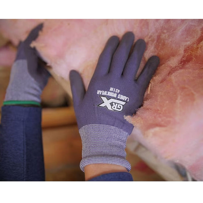 2 Pairs Ladies Breathable Work Gloves Microfiber Nitrile Safety Seamless Size M