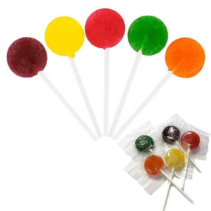 4 Bags Assorted Lollipops Hard Candy Pops Flat Sucker Sweet Flavor Candies 3.5oz