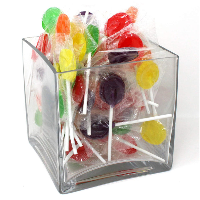 4 Bags Assorted Lollipops Hard Candy Pops Flat Sucker Sweet Flavor Candies 3.5oz