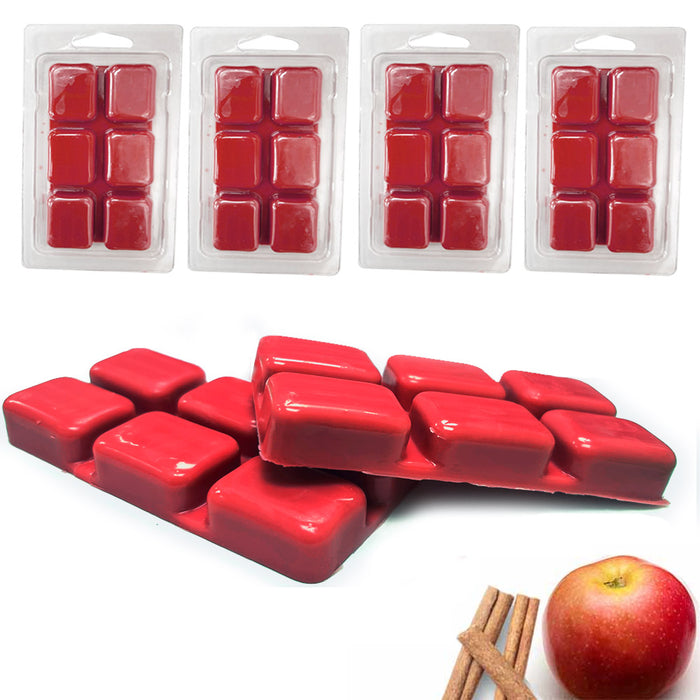 4pk Wax Melts 24 Cubes Apple Cinnamon Strong Scent Long Lasting for Warmer 10oz