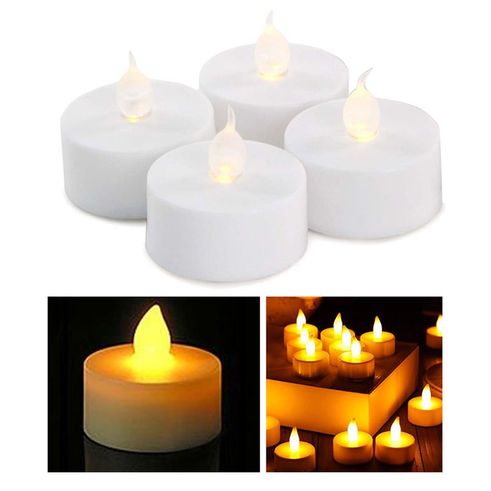 8 Flameless Tea Light Candles Christmas LED Flickering Battery Operated Tealight