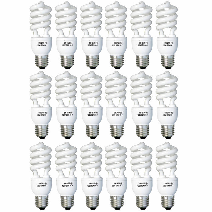 18 Pc Light Bulbs CFL 26W 125 Watt Energy Saving Soft White Fluorescent Lighting