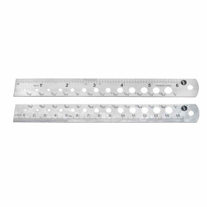 1 Stainless Steel 6" Sae Metric Machinist Ruler Rule Drill Gauge 1/16" MM 5MM !!