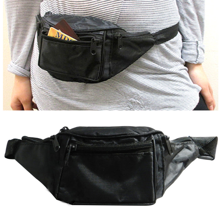 20 Bulk Fanny Waist Pack Purse Travel Pouch Money Passport ID Belt Bag Pockets
