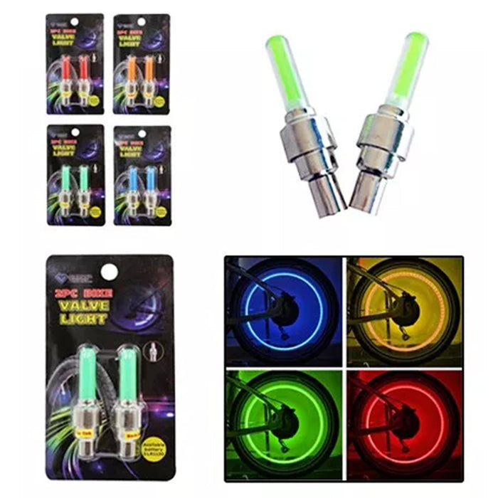 8 Pc LED Cap Valve Light Wheel Tire Bicycle Bike Car Spoke Glow Lamp Motorcycle