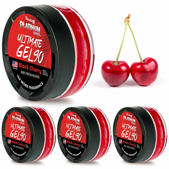4 Paradise Ultimate Gel Air Freshener 90 Days Aroma Fragrance Scent Black Cherry