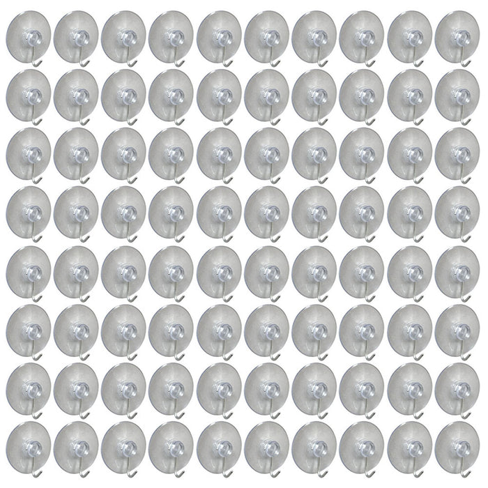 80 Pcs Suction Cup Wall Hooks Hangers Plastic Reusable Clear Sucker Pads 1.5" D