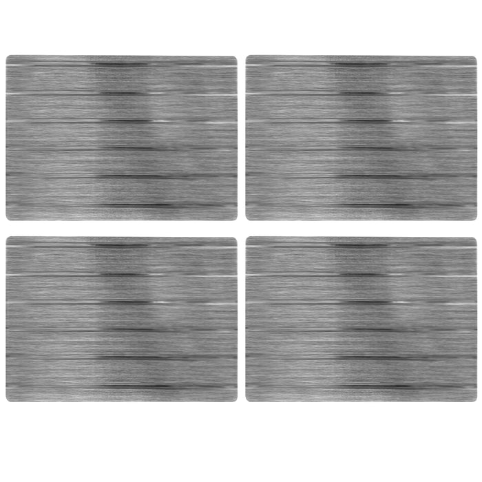 4 Pc Dining Table Placemats Rectangle Mat Metallic Vinyl Kitchen Decor Protector