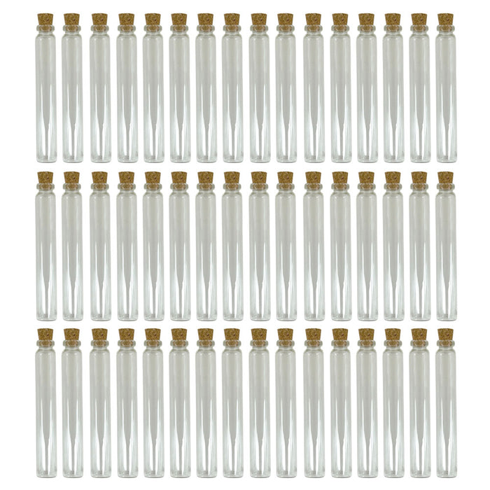 48 Pc Empty Refillable Glass Bottles Vials Jars 6ml Tube Cork Cap DIY Decoration