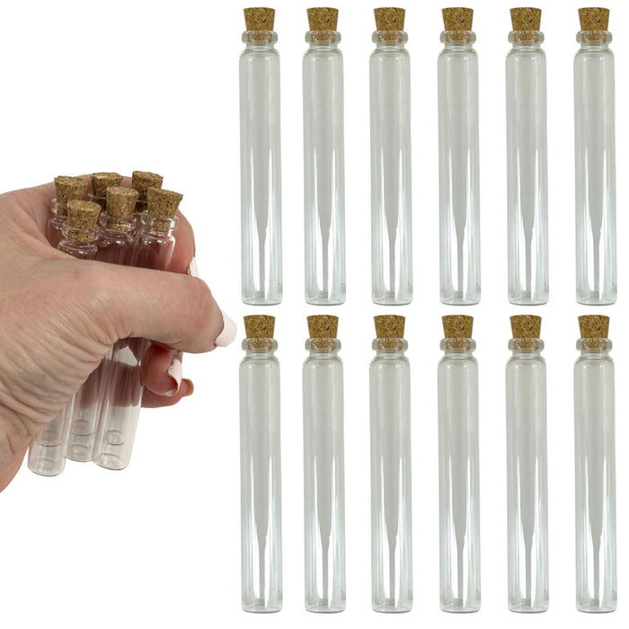 12 Clear Glass Jar Bottles Container Cork Caps Craft Reusable Vial Storage 6ml