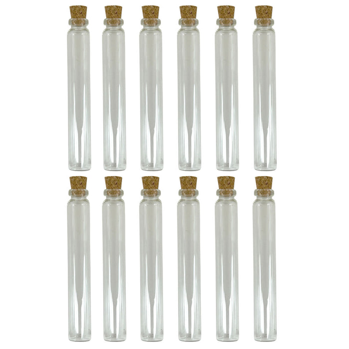12 Clear Glass Jar Bottles Container Cork Caps Craft Reusable Vial Storage 6ml